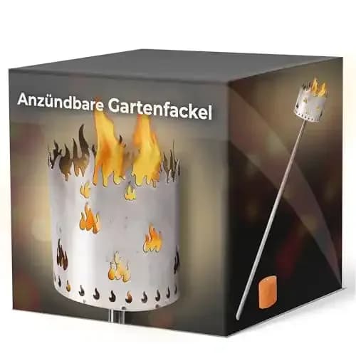 Gartenfackel Novaliv Flamme Feuerschale Metall mit Stiel